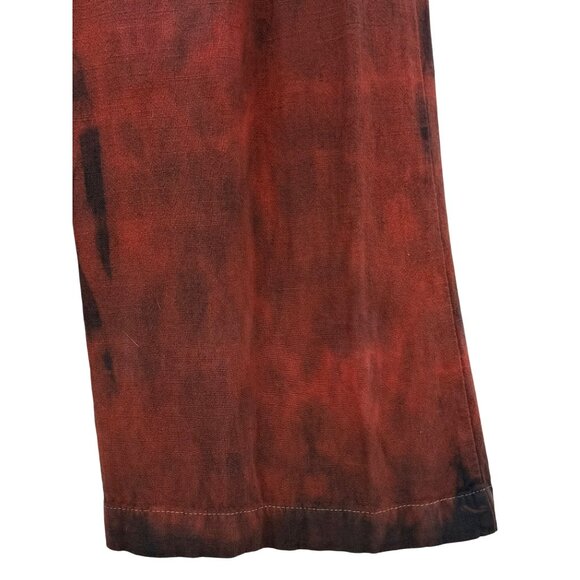 Vtg Forever 21 Custom Tie Dye Wide-Leg Linen Jumpsuit • Boho Hippie Y2K Coastal - Picture 10 of 16